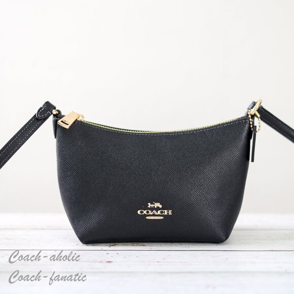 NWT Coach CW336 Zip Top Crossbody Bag in Crossgrain Leather Black - Picture 2 of 9